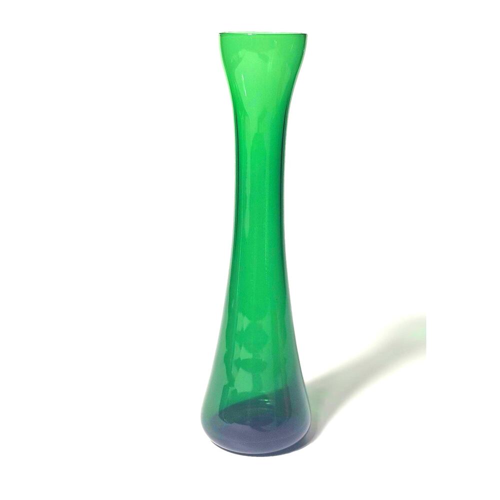Vintage Emerald Green stem light weight with a heavier glass bottom 1960s